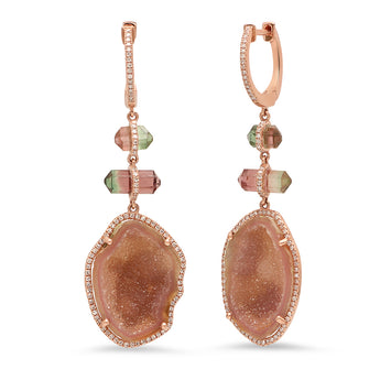 Geode and Tourmaline Earrings | Harrisons Collection