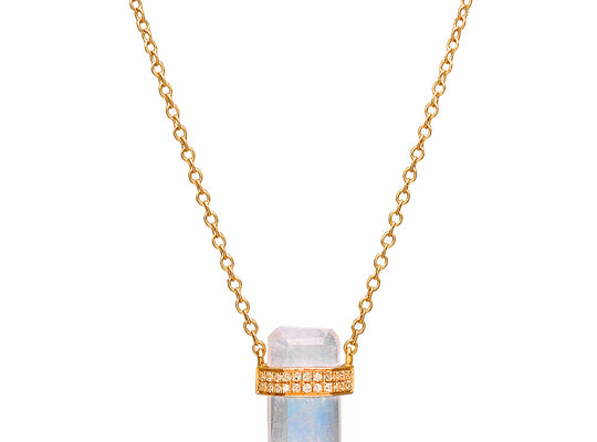Diamond Wrapped Moonstone Necklace | Harrisons Collection