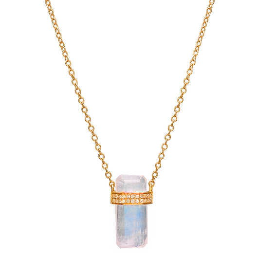 Diamond Wrapped Moonstone Necklace | Harrisons Collection