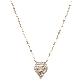 Rose Cut Diamond Shield Necklace | Harrisons Collection