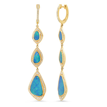 Opal and Diamond Earrings