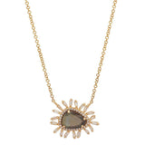 Labradorite and Baguette Diamond Necklace | Harrisons Collection