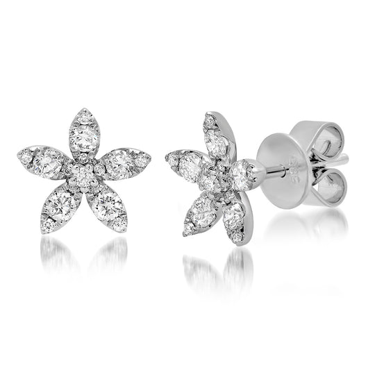 Diamond Flower Studs | Harrisons Collection