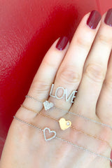 Pave Diamond Heart Chain Bracelet | Harrisons Collection