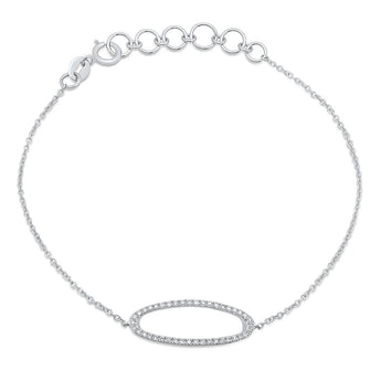 Diamond Oval Chain Bracelet