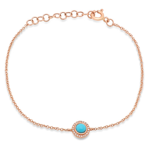 Diamond and Turquoise Chain Bracelet