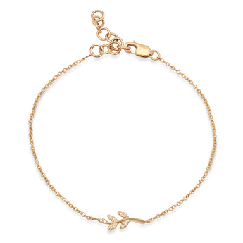 Diamond Leaf Chain Bracelet