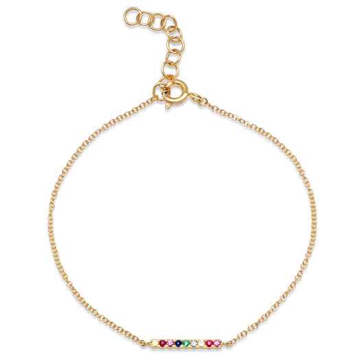 Rainbow Bar Chain Bracelet | Harrisons Collection