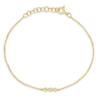 Triple Diamond Bezel Chain Bracelet