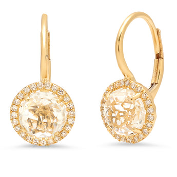 Round White Topaz Earrings | Harrisons Collection