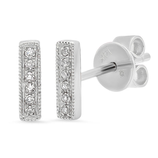 Diamond Bar Studs | Harrisons Collection