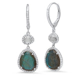 Labradorite and White Topaz Drop Earrings