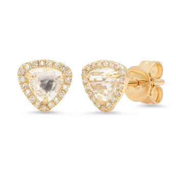 White Topaz and Diamond Stud Earrings | Harrisons Collection