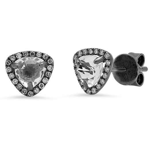 Oxidized White Topaz Studs | Harrisons Collection