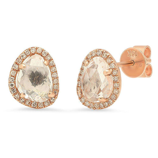 Organic Shape White Topaz Studs | Harrisons Collection
