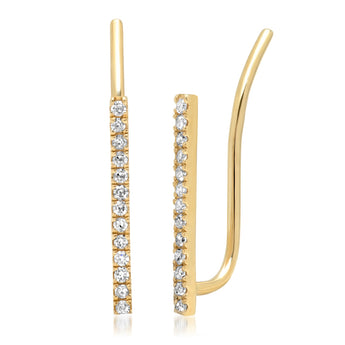 Diamond Bar Ear Climbers | Harrisons Collection