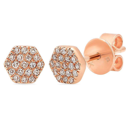 Pave Hexagon Studs | Harrisons Collection