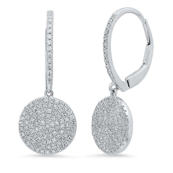 Diamond Disc Drop Earrings | Harrisons Collection