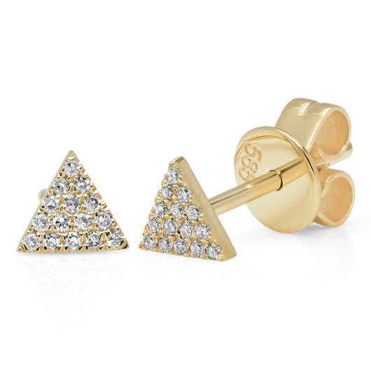 Mini Diamond Triangle Stud Earring | Harrisons Collection