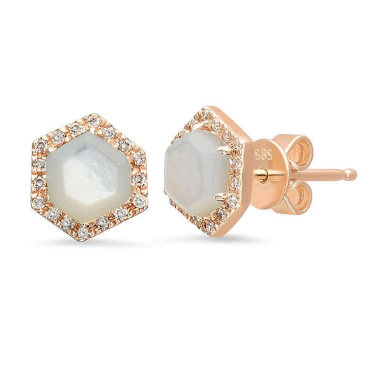 Mother of Pearl and Diamond Studs | Harrisons Collection