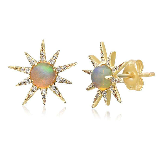 Opal Sunburst Studs | Harrisons Collection