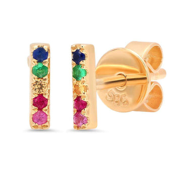 Multi Color Bar Stud Earrings | Harrisons Collection