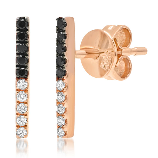 Two Tone Bar Earrings | Harrisons Collection