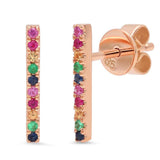 Long Multi Stone Bar Stud Earring | Harrisons Collection