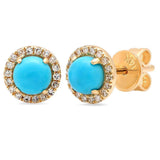 Turquoise & Diamond Studs | Harrisons Collection