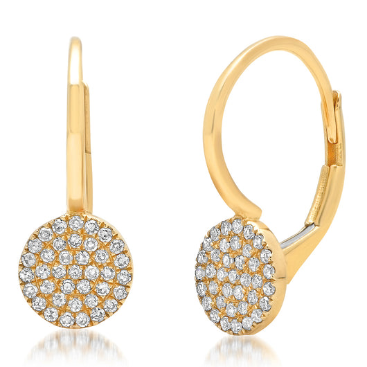 Pave Disk Drop Earrings | Harrisons Collection