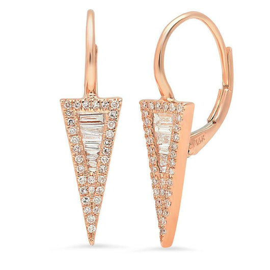 Diamond Baguette Triangle Drop Earrings | Harrisons Collection