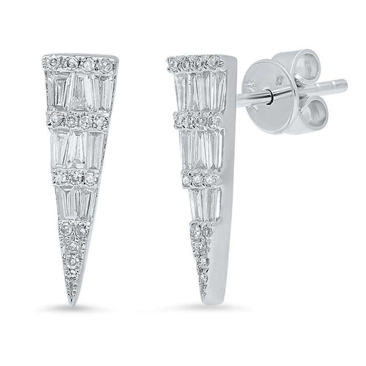 Baguette Triangle Studs | Harrisons Collection