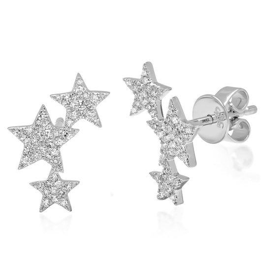 Diamond Star Cluster Studs | Harrisons Collection