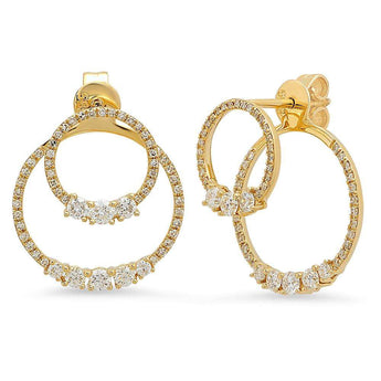 Diamond Round Ear Jackets | Harrisons Collection