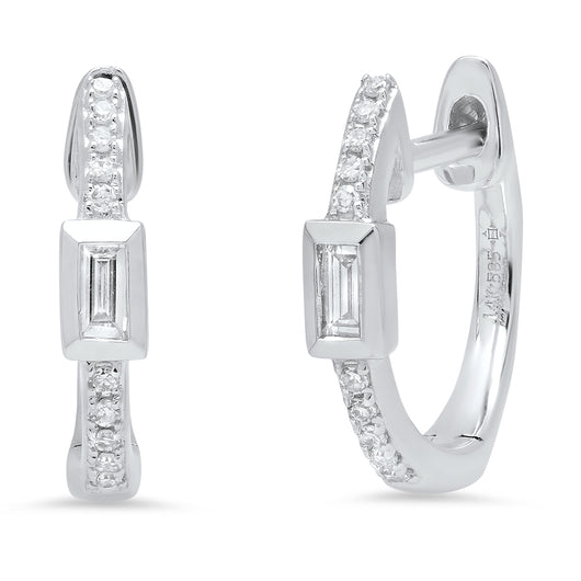 Baguette Station Huggie Earrings | Harrisons Collection
