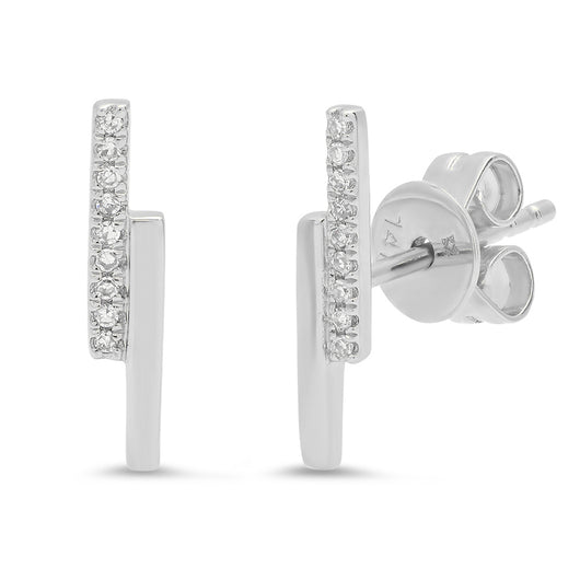 Double Bar Stud Earring | Harrisons Collection