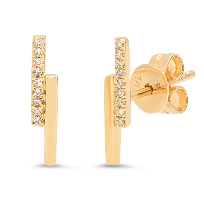 Double bar lobe earrings discount