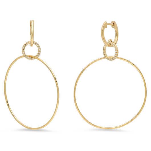 Single Diamond Circle Hoop Earrings | Harrisons Collection