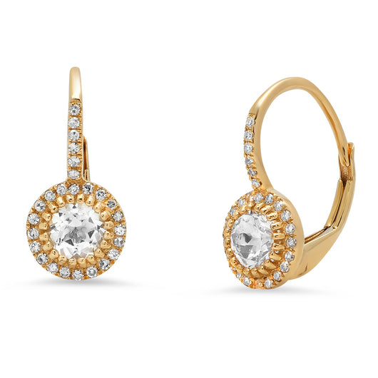 White Topaz and Diamond Drop Earrings | Harrisons Collection