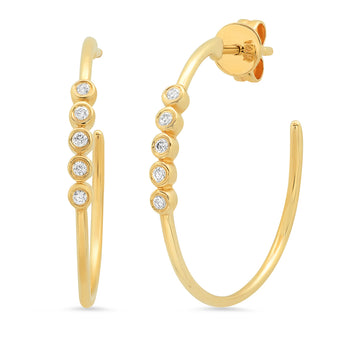 Diamond Bezel Hoops