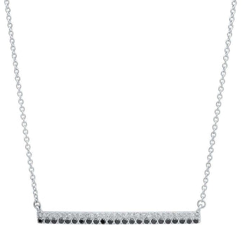 White and Black Diamond Bar Necklace | Harrisons Collection
