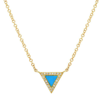 Turquiose and Diamond Triangle Necklace | Harrisons Collection