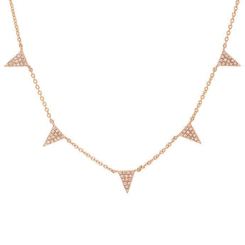 Multi Diamond Hanging Triangle Necklace | Harrisons Collection
