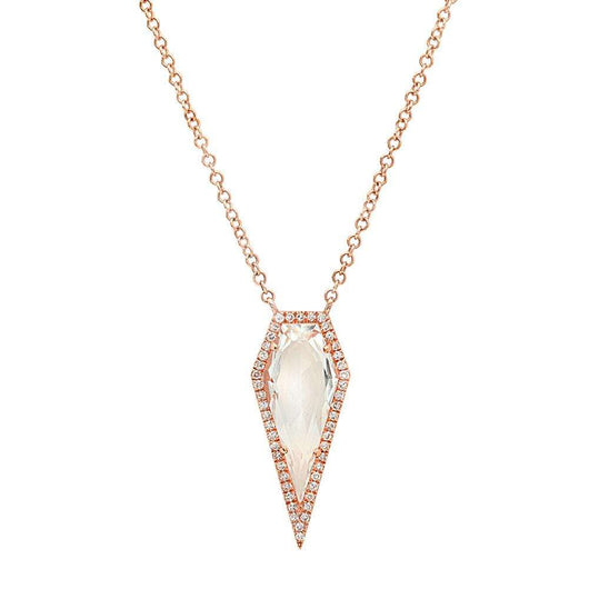 Diamond and White Topaz Shield Necklace | Harrisons Collection