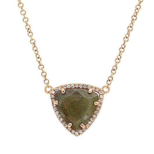 Triangle Labradorite Diamond Necklace | Harrisons Collection