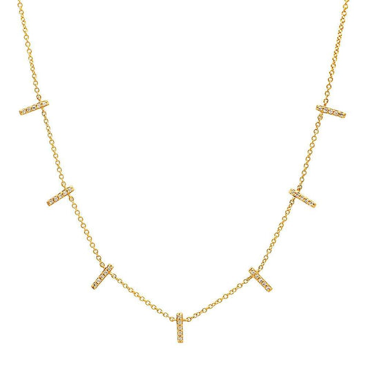 Multi Diamond Bar Necklace | Harrisons Collection