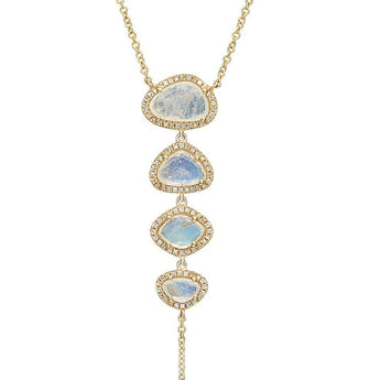Multi Rainbow Moonstone Long Lariat | Harrisons Collection