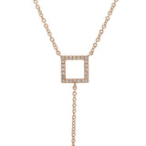 Diamond Square Long Lariat | Harrisons Collection