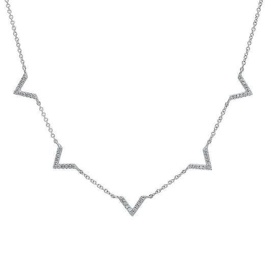 Multi Diamond V Necklace | Harrisons Collection