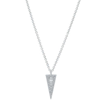 Diamond Baguette Triangle Necklace | Harrisons Collection